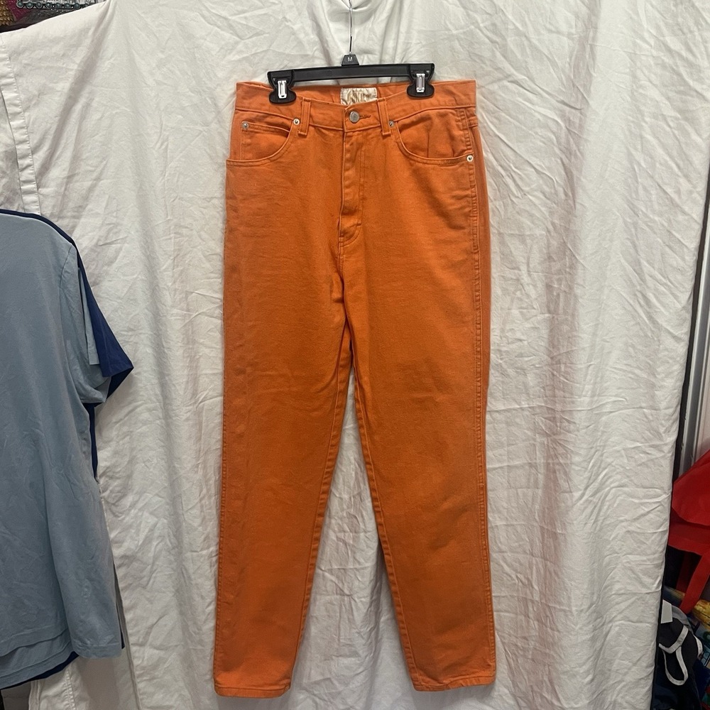 Vintage 80s Jeanjer Jeans Orange High Rise‎ Tapered Size 11